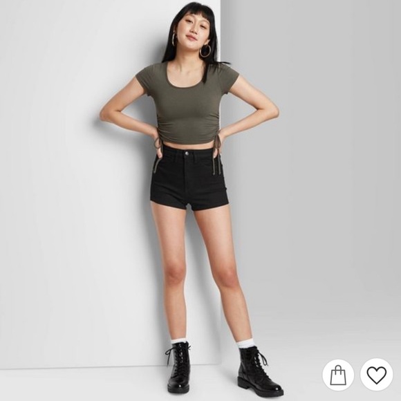 Wild Fable-Target High Waisted White Jean Shorts in Size 6 - Picture 2 of 2